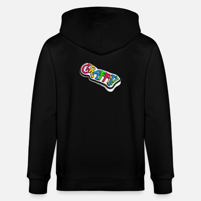 Graffiti Schriftzug 3d Effekt - Stanley/Stella Unisex Bio-Kapuzenjacke CULTIVATOR  - Schwarz