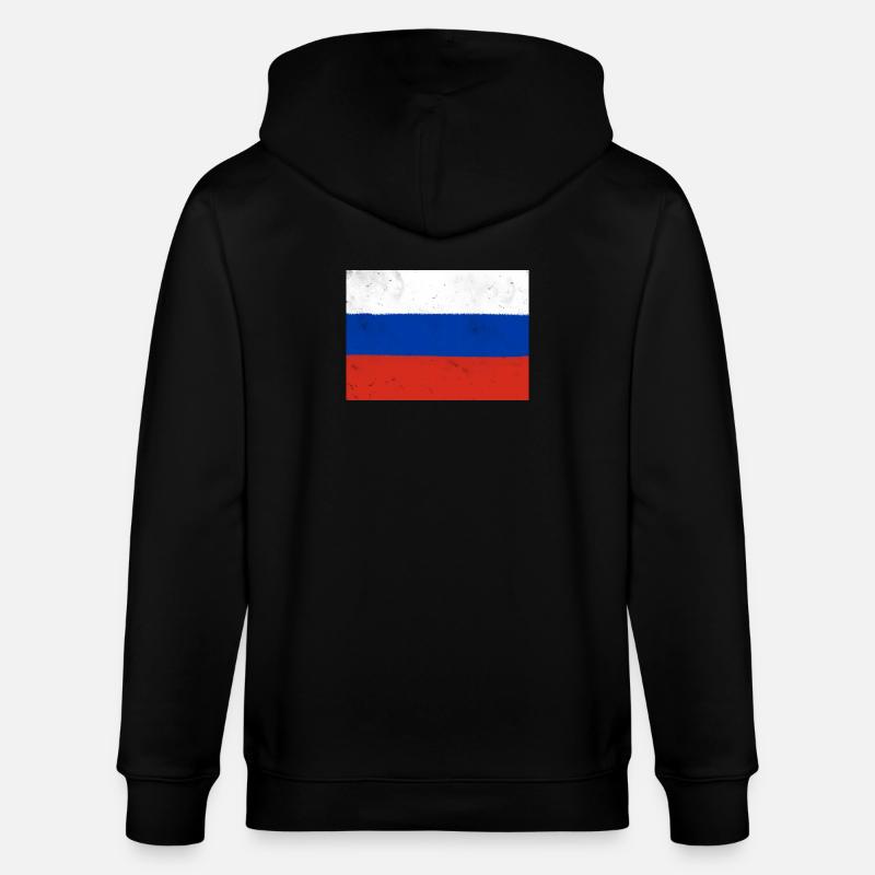 Drapeau de la Russie - Veste à capuche bio CULTIVATOR Stanley/Stella Unisexe - noir