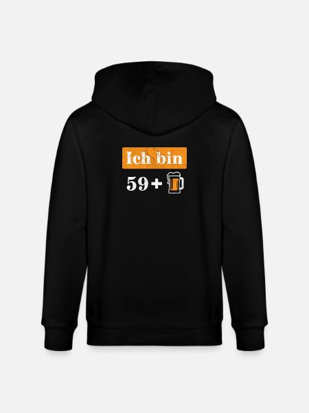I'm 59 plus beer 60th birthday - Stanley/Stella CULTIVATOR  Unisex Organic Hooded Jacket - black