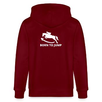 Dynamic jumping stallion - Stanley/Stella CULTIVATOR  Unisex Organic Hooded Jacket - burgundy - Back - Anna (173cm)