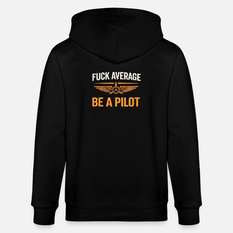 Stolzer Pilot – Fliegen mit Leidenschaft - Stanley/Stella Unisex Bio-Kapuzenjacke CULTIVATOR  - Schwarz