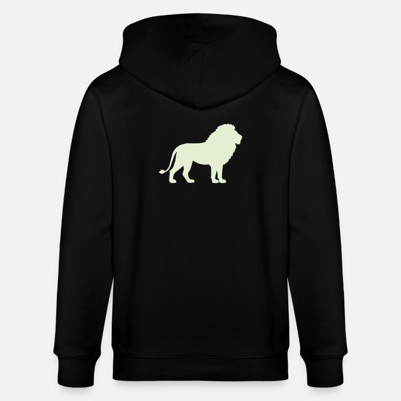 Lion Silhouette Vert Pastel - Veste à capuche bio CULTIVATOR Stanley/Stella Unisexe - noir