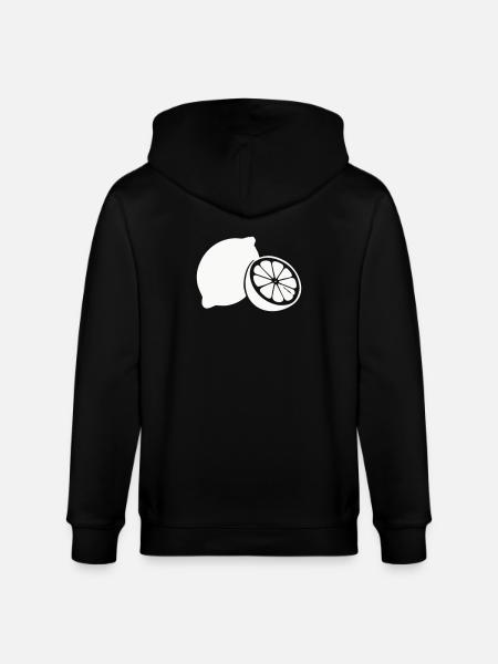 Citrus Silhouette Lemons - Stanley/Stella CULTIVATOR Unisex Organic Hooded Jacket - black