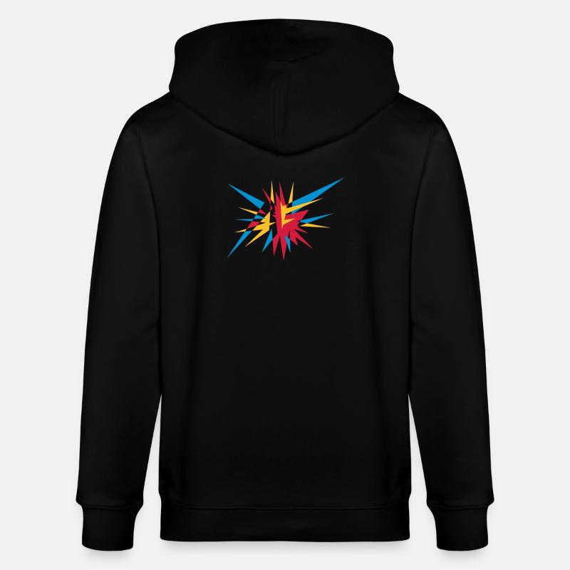 Explosion und Strahlen - Stanley/Stella Unisex Bio-Kapuzenjacke CULTIVATOR  - Schwarz