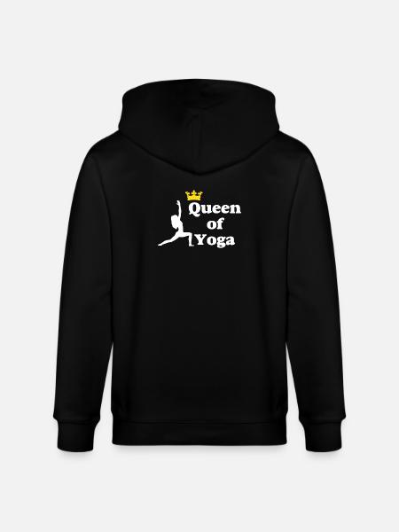 Queen of Yoga - Stanley/Stella CULTIVATOR  Unisex Organic Hooded Jacket - black