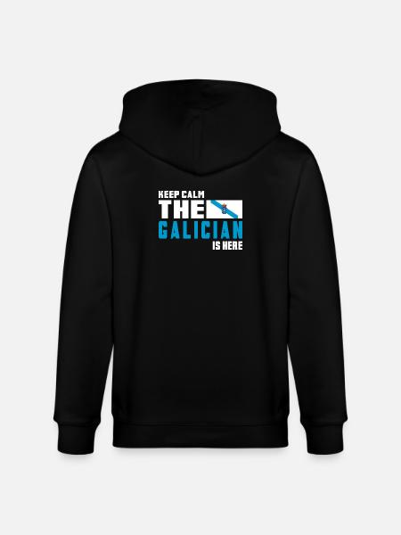 keep calm Galicia flags design - Stanley/Stella CULTIVATOR Unisex Organic Hooded Jacket - black
