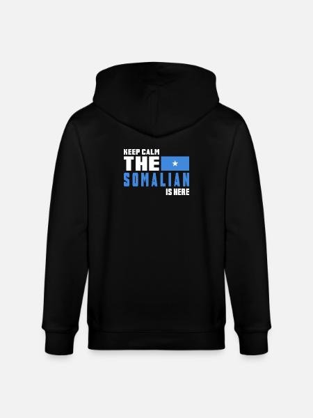 Keep calm Somalia flag design - Stanley/Stella CULTIVATOR  Unisex Organic Hooded Jacket - black