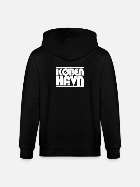 Copenhagen Danmark lettering design - Stanley/Stella CULTIVATOR Unisex Organic Hooded Jacket - black