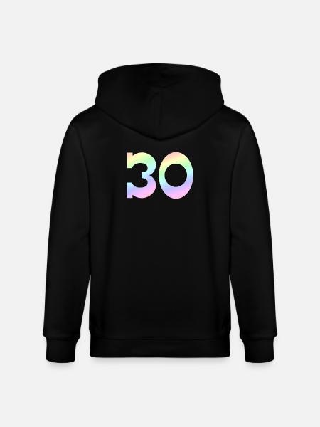 feiern, 30 pastell Verlauf - Stanley/Stella Unisex Bio-Kapuzenjacke CULTIVATOR  - Schwarz