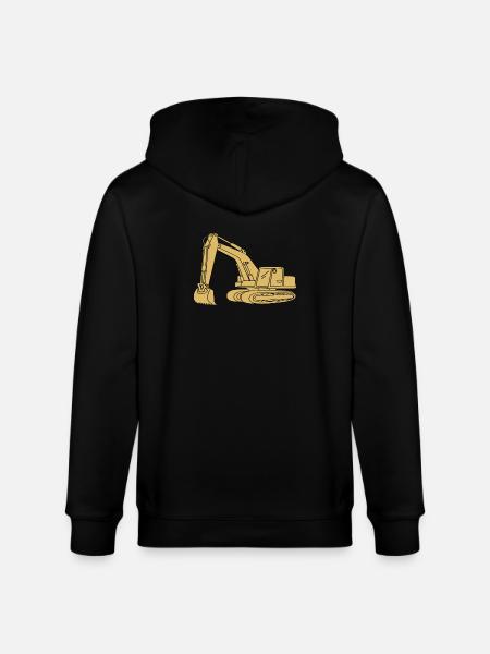 Baggerfahrer Silhouette - Baugeräteführer - Stanley/Stella Unisex Bio-Kapuzenjacke CULTIVATOR  - Schwarz