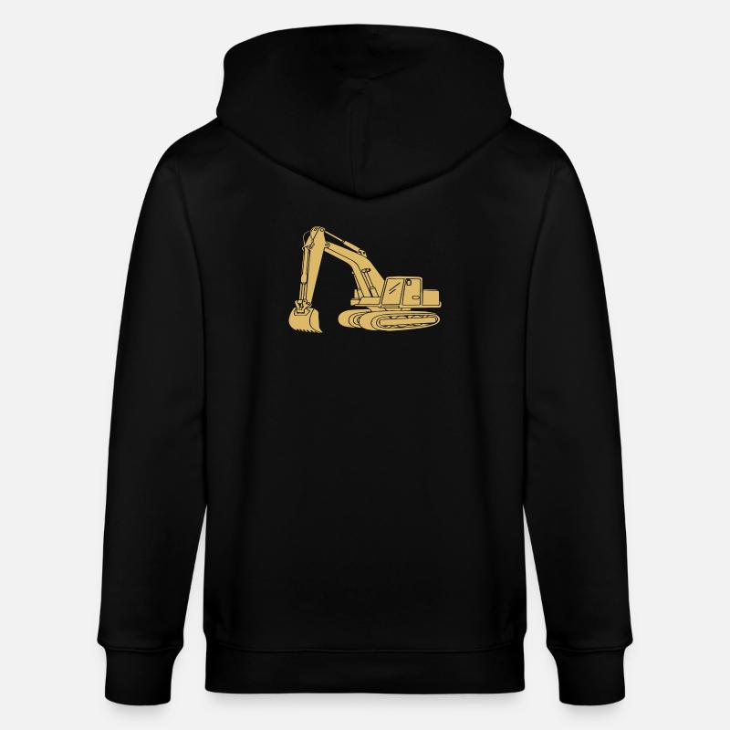 Baggerfahrer Silhouette - Baugeräteführer - Stanley/Stella Unisex Bio-Kapuzenjacke CULTIVATOR  - Schwarz