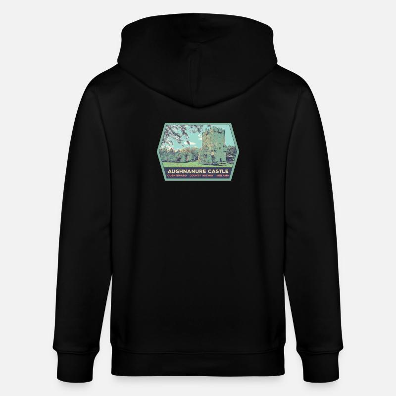 Château d'Aughnanur, Oughterard en Irlande - Veste à capuche bio CULTIVATOR Stanley/Stella Unisexe - noir