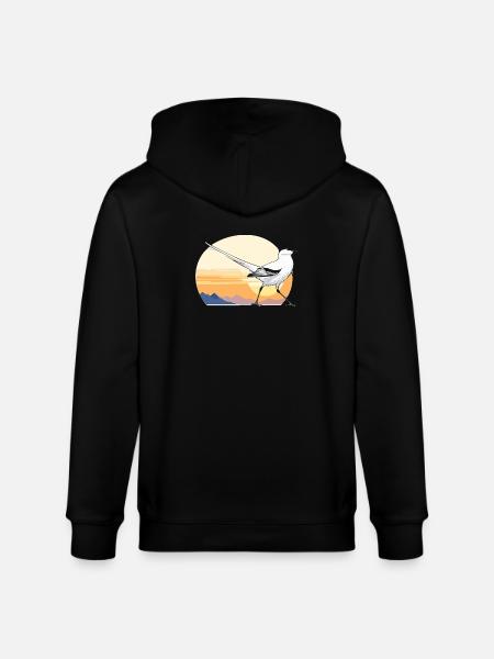 Bird at sunrise - Stanley/Stella CULTIVATOR  Unisex Organic Hooded Jacket - black