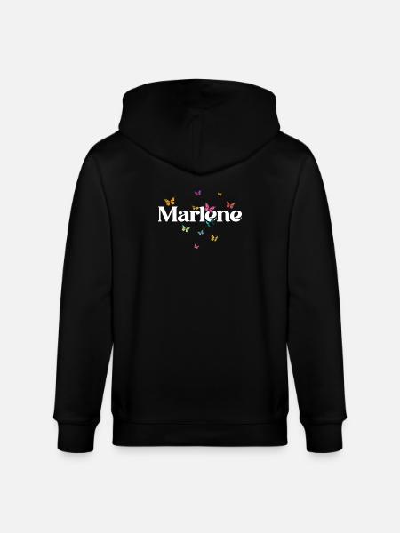 Schöner Mädchenname mit Schmetterlingen MARLENE - Stanley/Stella Unisex Bio-Kapuzenjacke CULTIVATOR  - Schwarz