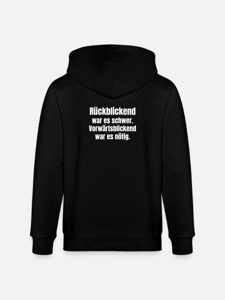Difficult in retrospect, necessary forward - Stanley/Stella CULTIVATOR Unisex Organic Hooded Jacket - black