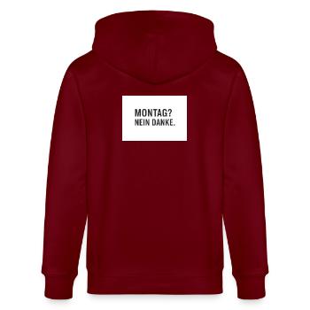 Lundi? Non merci. - Veste à capuche bio CULTIVATOR Stanley/Stella Unisexe - bordeaux - Dos - Anna (173cm)