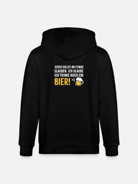 I believe in beer +1 - Stanley/Stella CULTIVATOR Unisex Organic Hooded Jacket - black