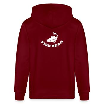 FISH HEAD - Stanley/Stella Unisex Bio-Kapuzenjacke CULTIVATOR  - Burgunderrot - Hinten - Anna (173cm)