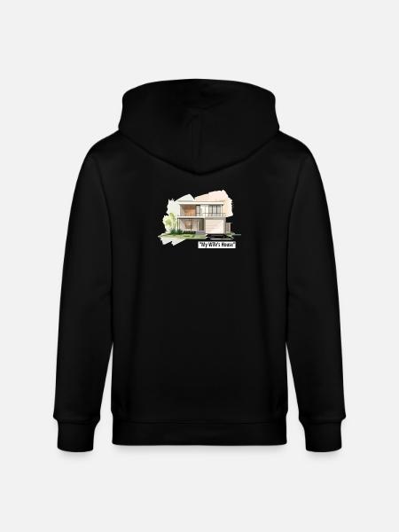 Ultramoderne Familienhausillustration - Stanley/Stella Unisex Bio-Kapuzenjacke CULTIVATOR  - Schwarz