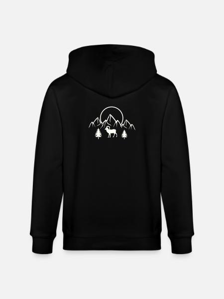Alpine Mondlandschaft mit Steinbock - Stanley/Stella Unisex Bio-Kapuzenjacke CULTIVATOR - Schwarz