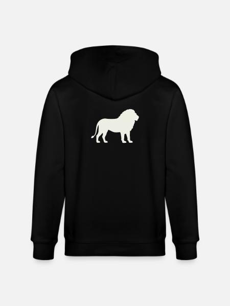 Lion silhouette on cream - Stanley/Stella CULTIVATOR Unisex Organic Hooded Jacket - black