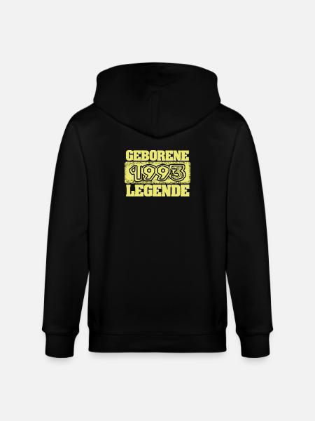 Geborene 1993 Legende - Stanley/Stella Unisex Bio-Kapuzenjacke CULTIVATOR  - Schwarz