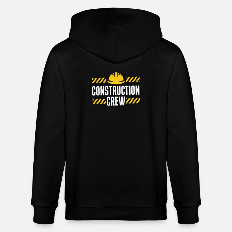 Construction Crew Safety Design - Stanley/Stella CULTIVATOR  Unisex Organic Hooded Jacket - black
