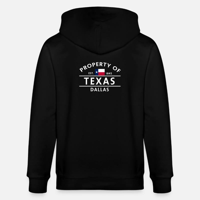 Motif Texas Dallas avec drapeau - Veste à capuche bio CULTIVATOR Stanley/Stella Unisexe - noir