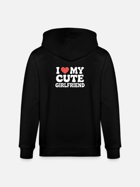 I love my cute girlfriend Liebe meine Freundin - Stanley/Stella CULTIVATOR  Unisex Organic Hooded Jacket - black