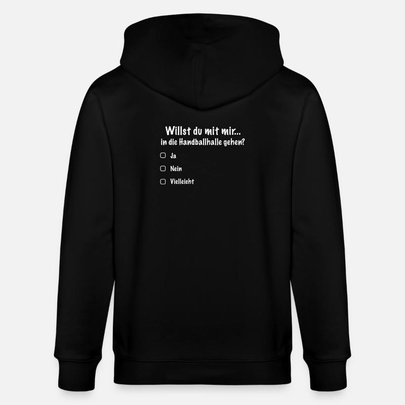 Handballdate Spruch Einladung (Weiß) - Stanley/Stella Unisex Bio-Kapuzenjacke CULTIVATOR  - Schwarz