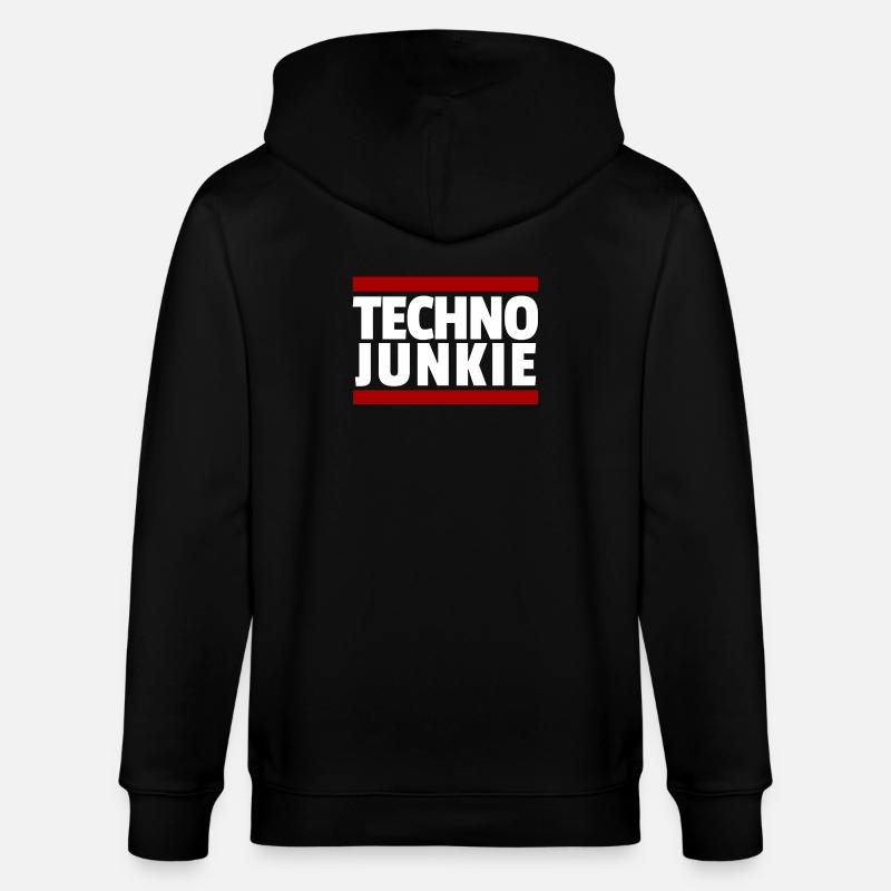 Techno Rave Junkie - Stanley/Stella Unisex Bio-Kapuzenjacke CULTIVATOR  - Schwarz