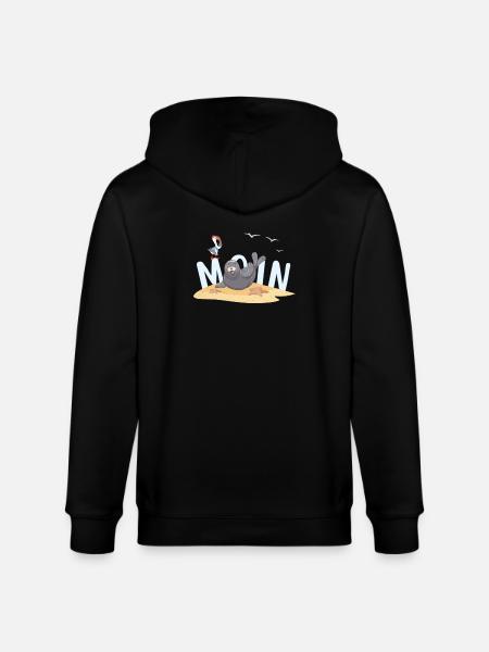Moin Robbe Möwe Strand - Stanley/Stella Unisex Bio-Kapuzenjacke CULTIVATOR  - Schwarz