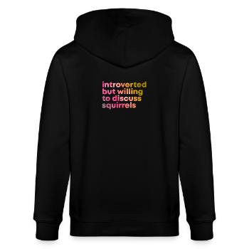 Eichhörnchen - Stanley/Stella Unisex Bio-Kapuzenjacke CULTIVATOR  - Schwarz - Hinten - Anna (173cm)