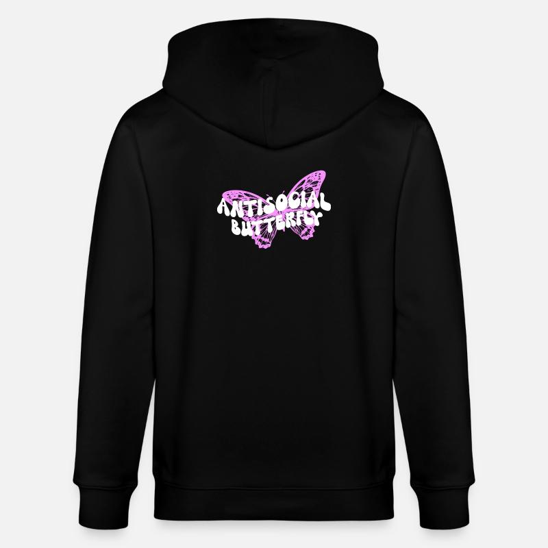 Graphique inspirant de fan papillon - Veste à capuche bio CULTIVATOR Stanley/Stella Unisexe - noir