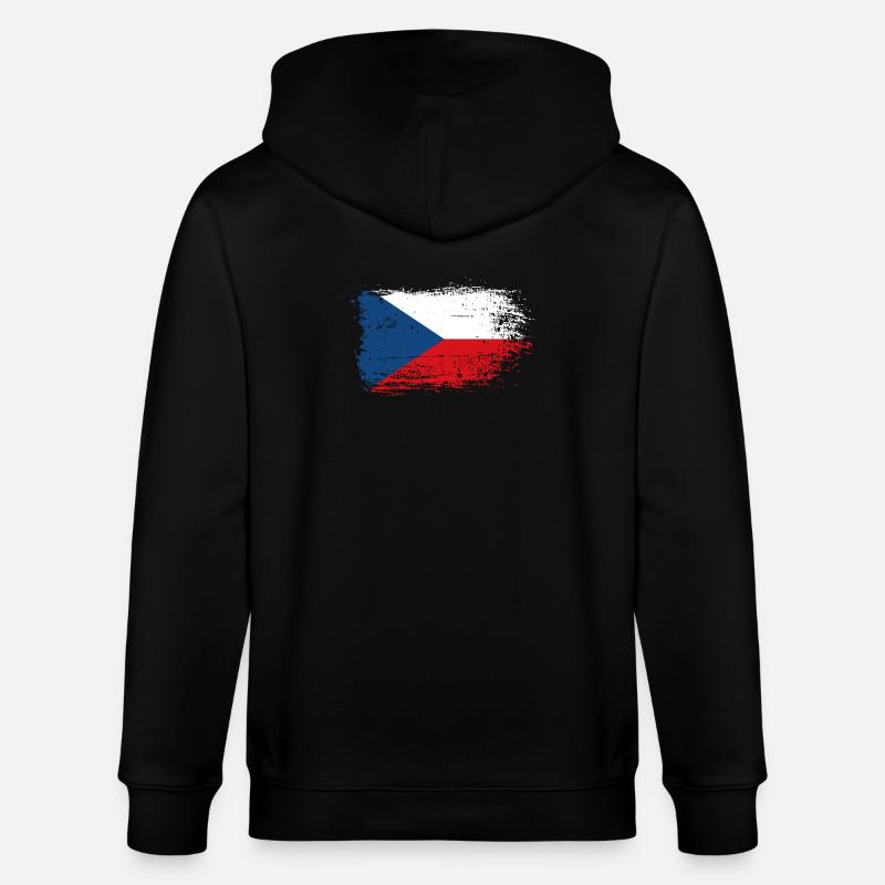 Drapeau tchèque Brush Splash - Veste à capuche bio CULTIVATOR Stanley/Stella Unisexe - noir