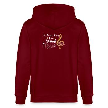 J'Peux Pas J'Ai Chorale Cadeau Chanteur De Choeur - Veste à capuche bio CULTIVATOR Stanley/Stella Unisexe - bordeaux - Dos - Anna (173cm)