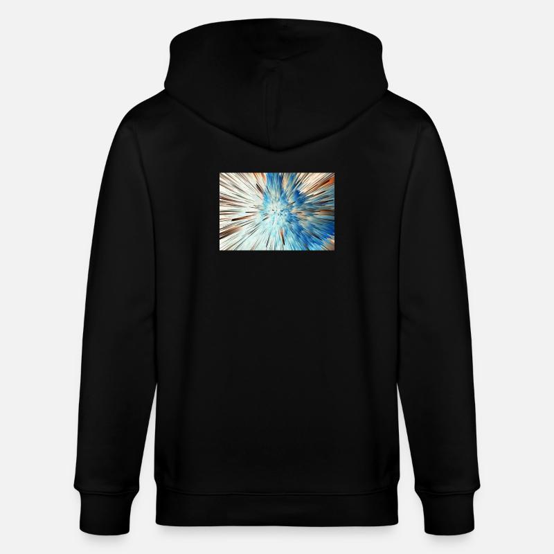 Radiale Blaue Explosion - Stanley/Stella Unisex Bio-Kapuzenjacke CULTIVATOR  - Schwarz