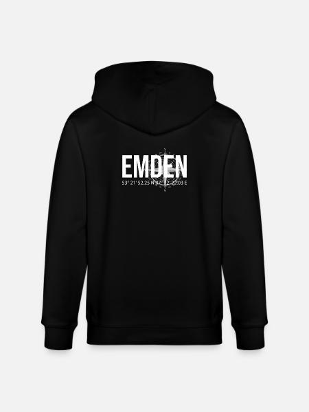 Koordinaten Emden - Stanley/Stella Unisex Bio-Kapuzenjacke CULTIVATOR - Schwarz