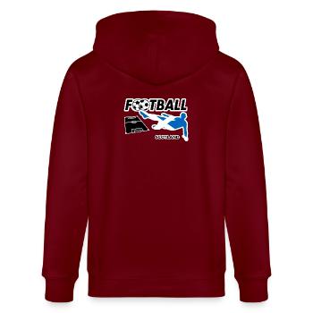 Fußball Fieber Schottland - Stanley/Stella Unisex Bio-Kapuzenjacke CULTIVATOR  - Burgunderrot - Hinten - Anna (173cm)