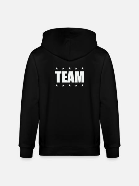 Team with stars - Stanley/Stella CULTIVATOR  Unisex Organic Hooded Jacket - black