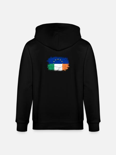 EU Italy Flag Fusion - Stanley/Stella CULTIVATOR  Unisex Organic Hooded Jacket - black