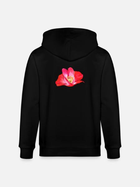 Rote Mohnblume in Herzform - Stanley/Stella Unisex Bio-Kapuzenjacke CULTIVATOR - Schwarz