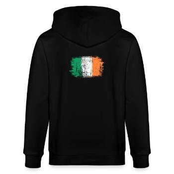 Pinselstrich der irischen Flagge - Stanley/Stella Unisex Bio-Kapuzenjacke CULTIVATOR  - Schwarz - Hinten - Anna (173cm)