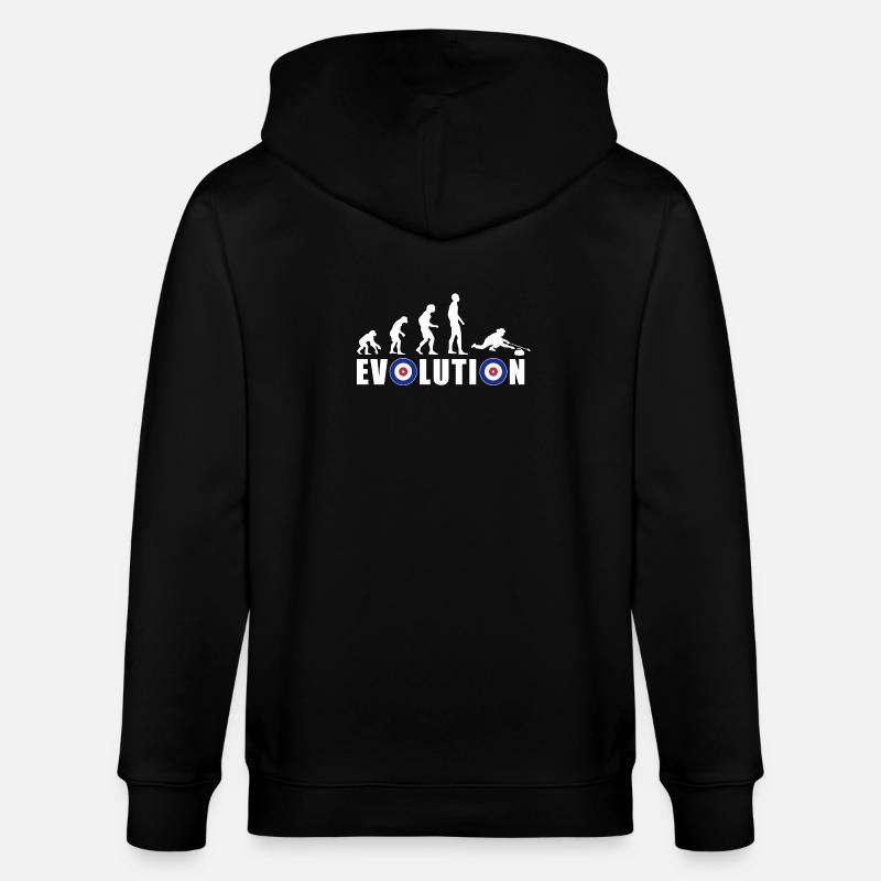 EVOLUTION CURLING Eisstockschießen Geschenk Winter - Stanley/Stella Unisex Bio-Kapuzenjacke CULTIVATOR  - Schwarz