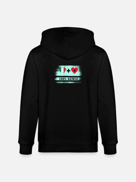 Italia e Albania 100% bandiera genio - Felpa con cappuccio ecologica unisex CULTIVATOR di Stanley/Stella - nero