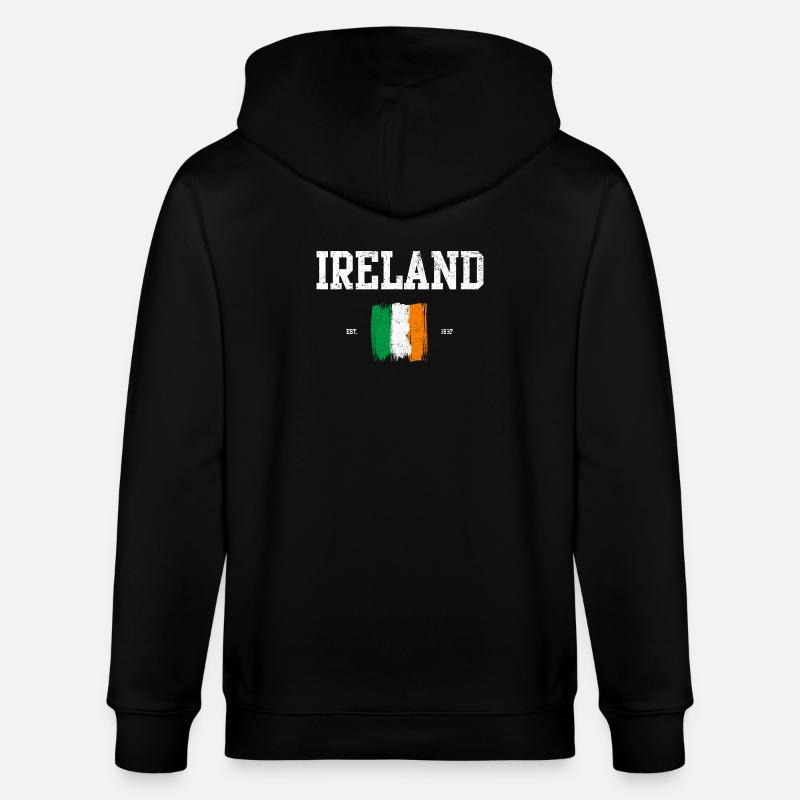Drapeau de l’Irlande Brushstroke Design - Veste à capuche bio CULTIVATOR Stanley/Stella Unisexe - noir