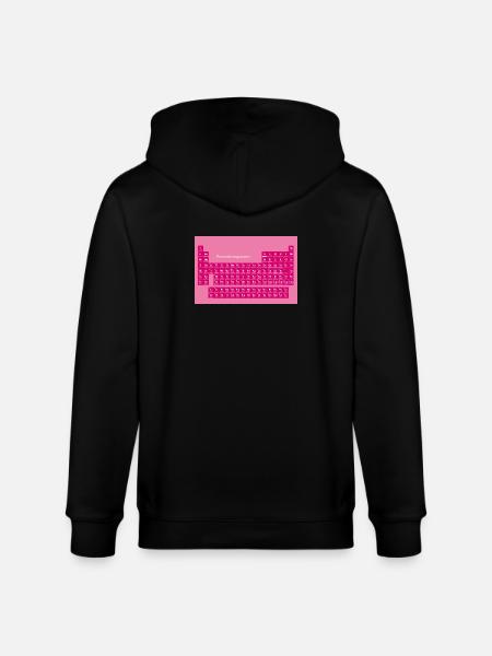 Periodic Table Poster Pink - Stanley/Stella CULTIVATOR Unisex Organic Hooded Jacket - black