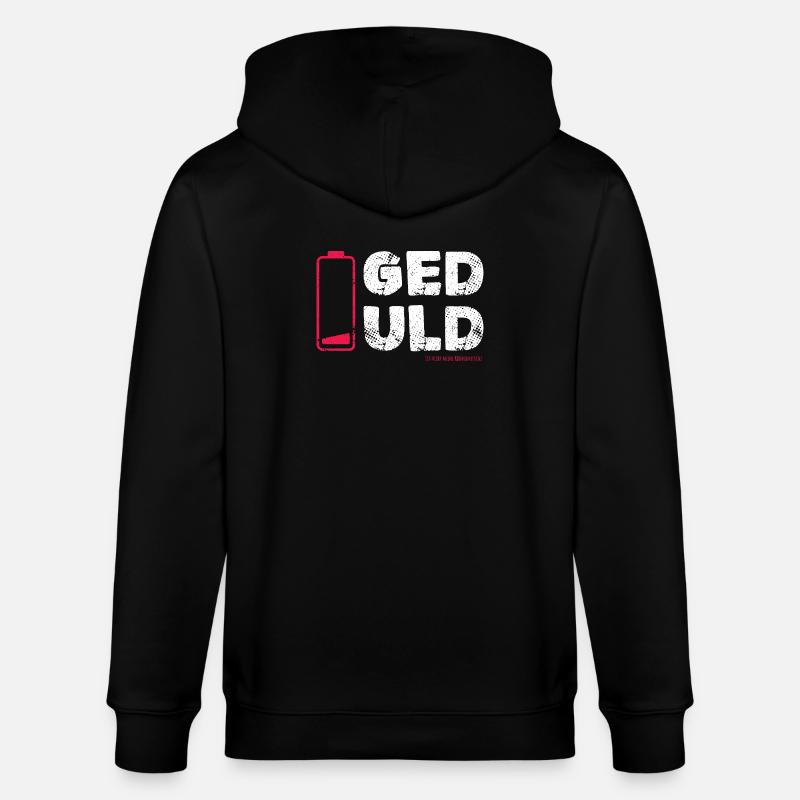 Geduld – nicht meine Kernkompetenz Statement - Stanley/Stella Unisex Bio-Kapuzenjacke CULTIVATOR - Schwarz