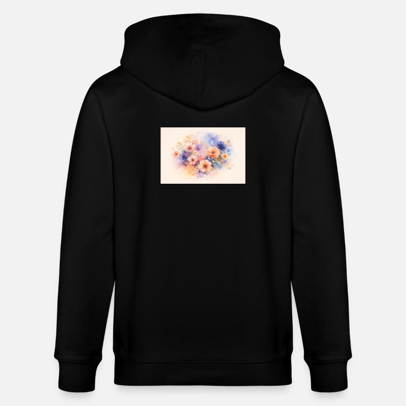 Conception à l’aquarelle - Veste à capuche bio CULTIVATOR Stanley/Stella Unisexe - noir