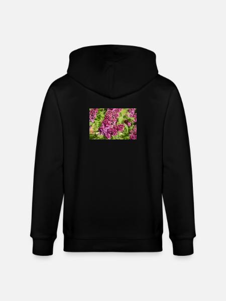 Lilac blossoms: Delicate harbingers of spring - Stanley/Stella CULTIVATOR  Unisex Organic Hooded Jacket - black